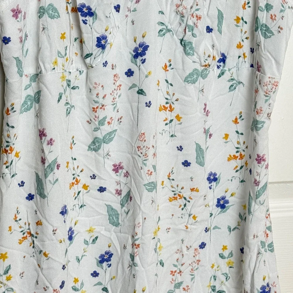LA Hearts Floral Print Puff Sleeve Square Neck‎ Mini Dress Women's Size M Lined